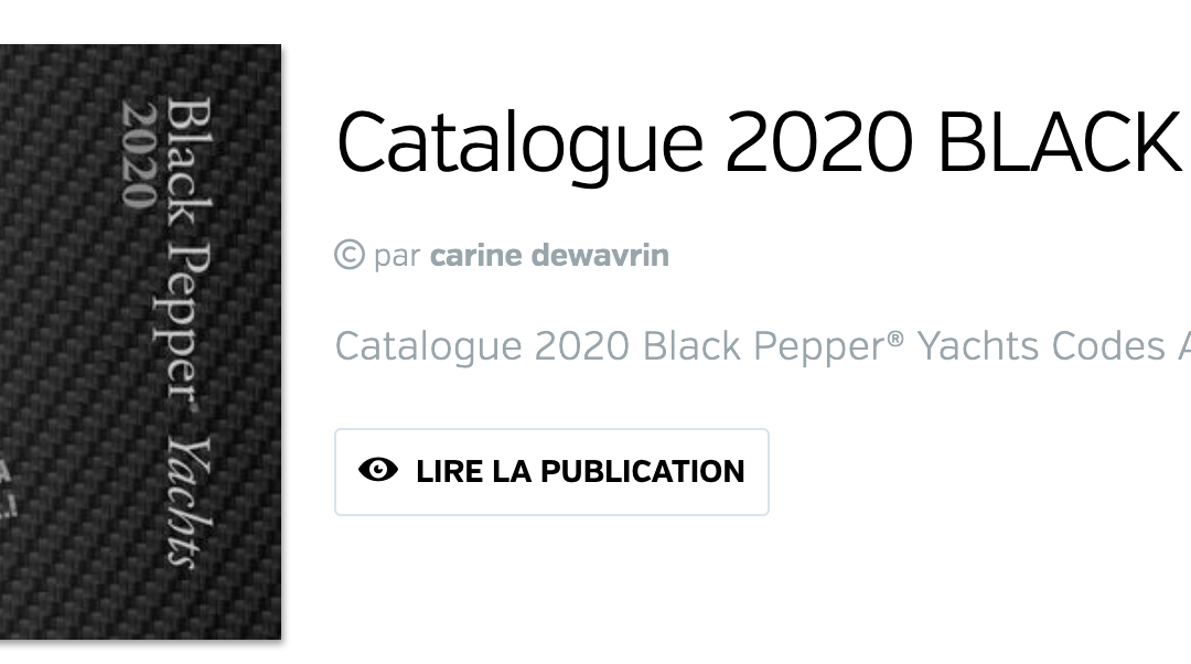 Le nouveau catalogue Black Pepper 2020